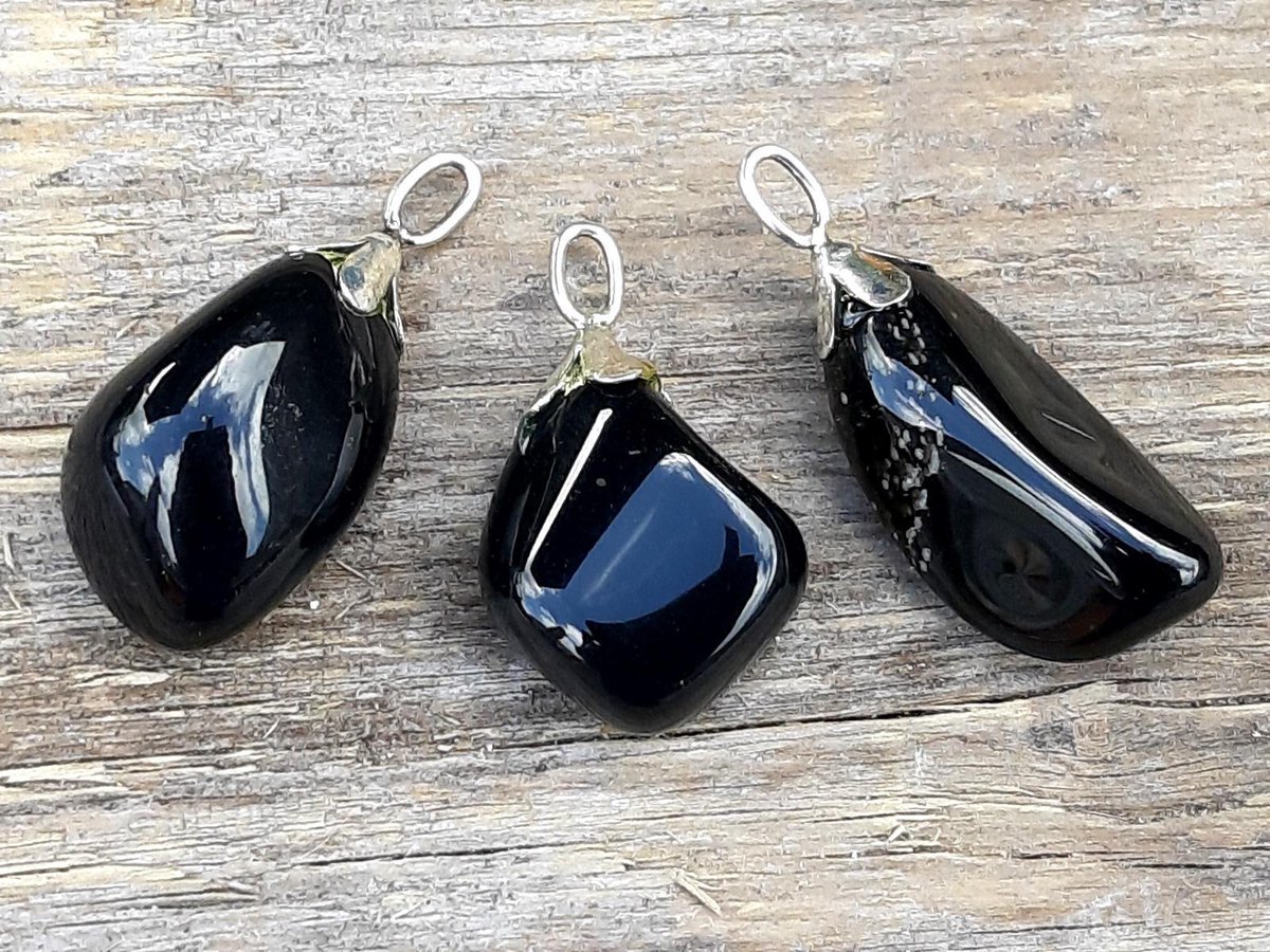 Edelsteen zilver Obsidiaan hanger